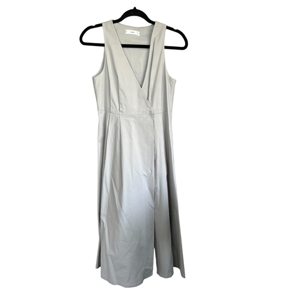 Mango Crossover Wrap Cotton Dress Dart Detail XS - Picture 8 of 12